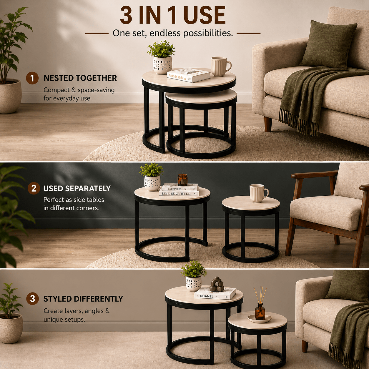 Arlo Cove Nesting Tables - Plush Livings