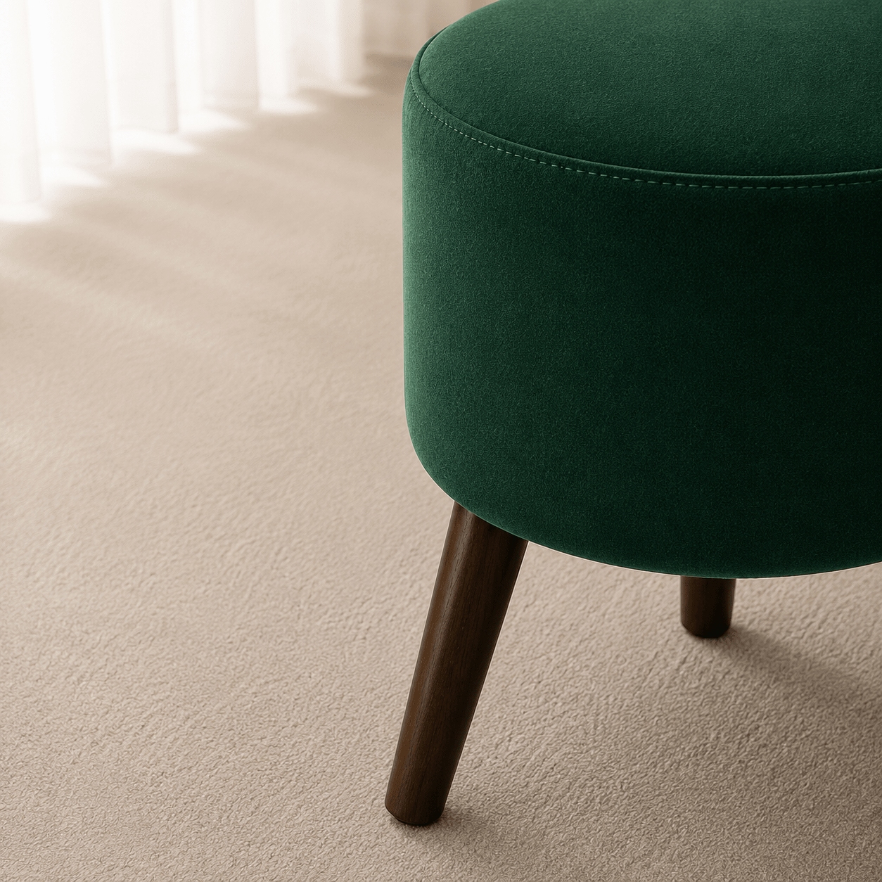 Evergreen Curve Ottoman - Plush Livings