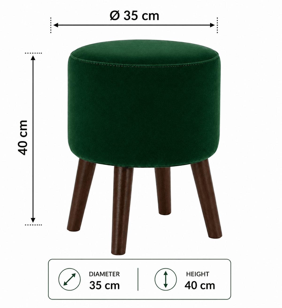 Evergreen Curve Ottoman - Plush Livings