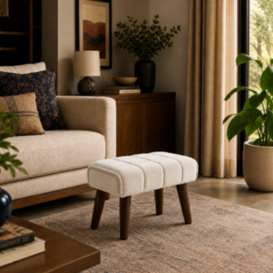 Ivory Noir Ottoman