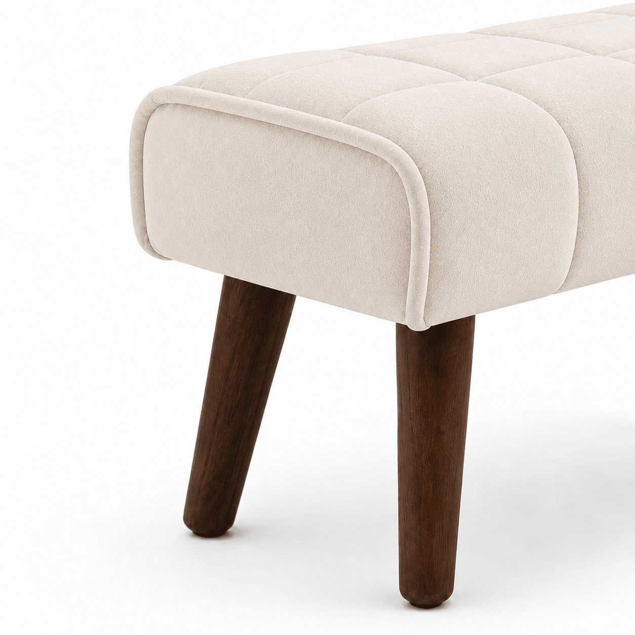 Ivory Noir Ottoman - Plush Livings