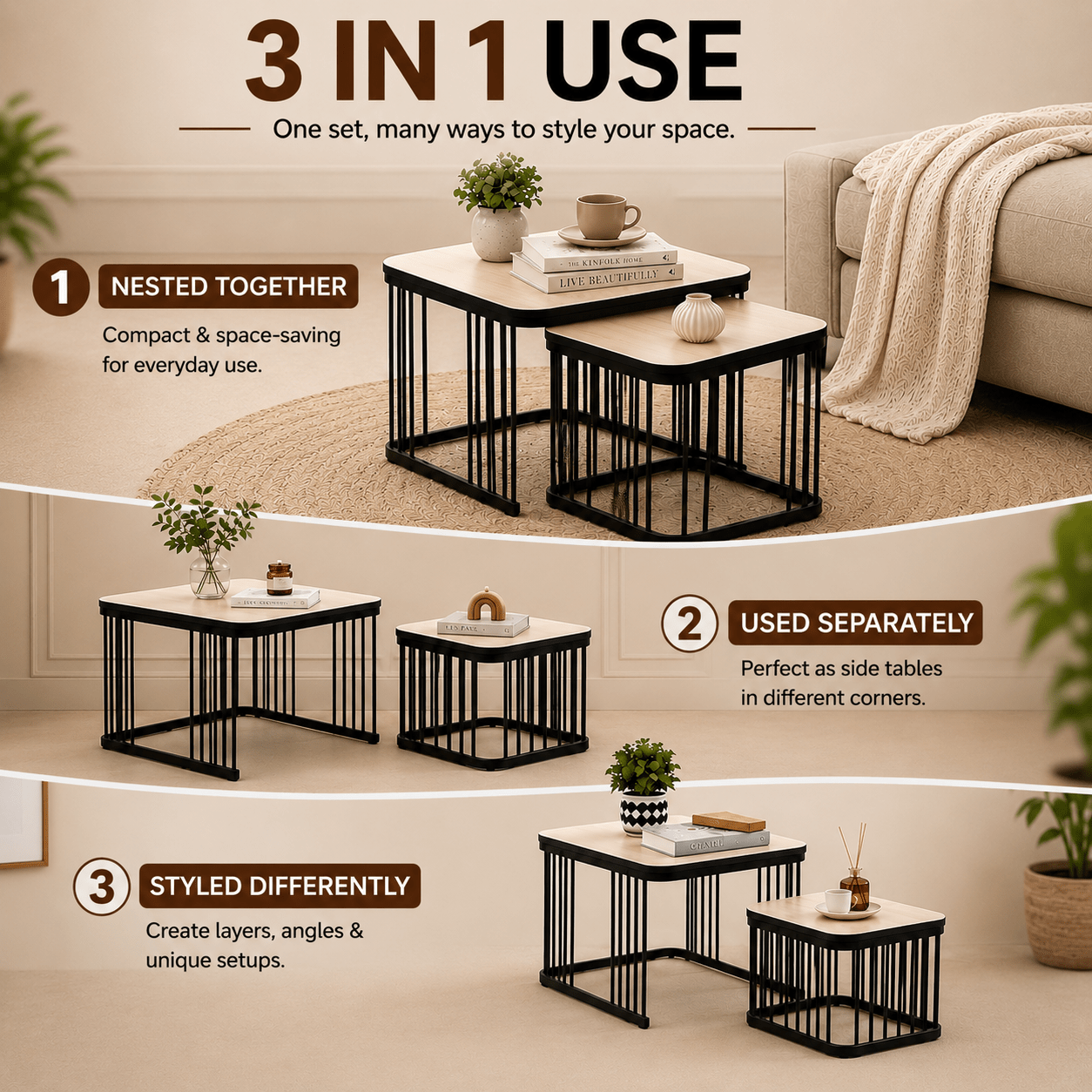Linea Nesting Tables - Plush Livings