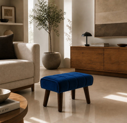 Navy Muse Ottoman