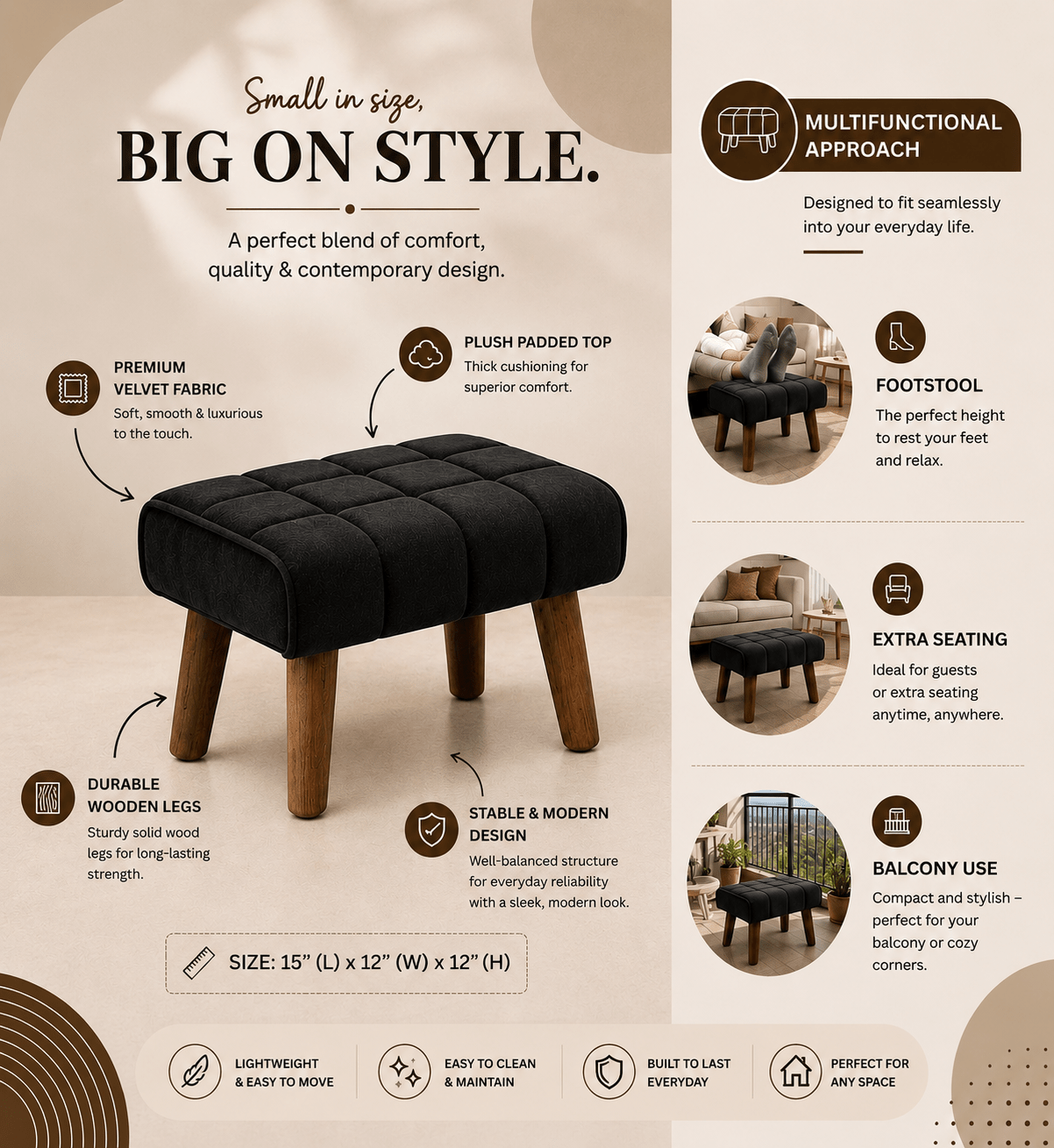 Urban eclipse ottoman - Plush Livings